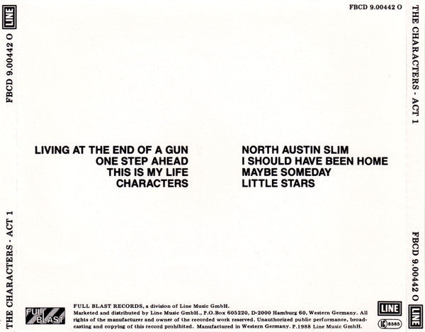 The Characters (4) : Act I (CD, Album)