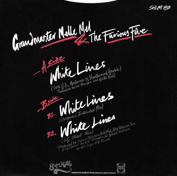 Grandmaster Flash & Melle Mel : Continuous White Lines (12")