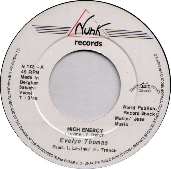 Evelyn Thomas : High-Energy (7", Single)