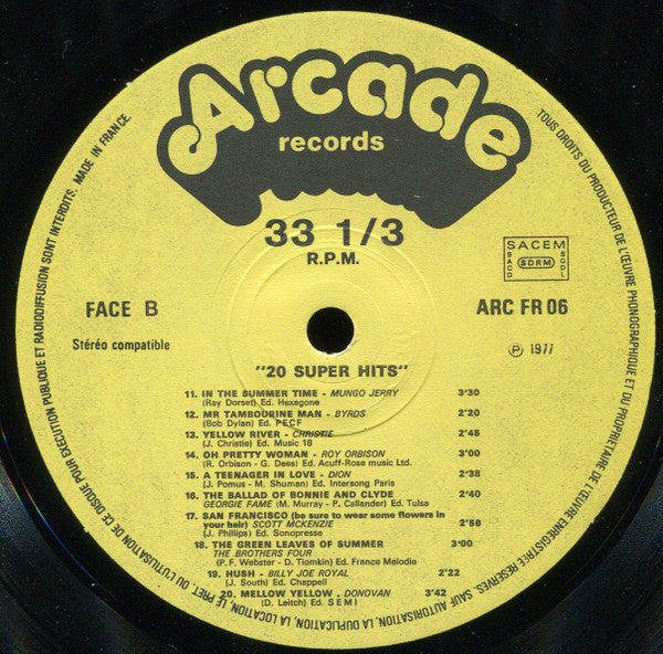 Various : 20 Super Hits (LP, Comp)