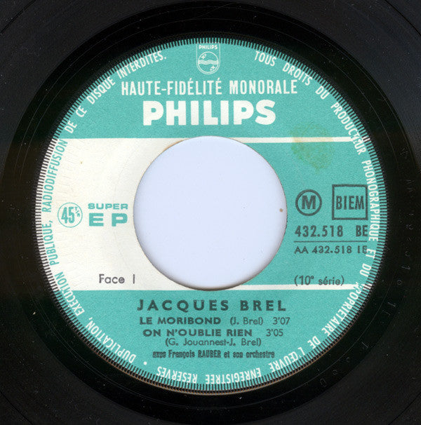 Jacques Brel : Le Moribond (7", EP, Mono)