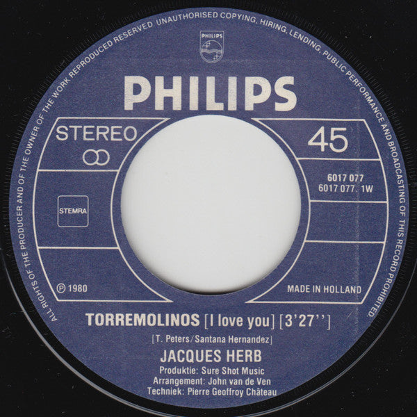 Jacques Herb : Torremolinos (I Love You) (7", Single)