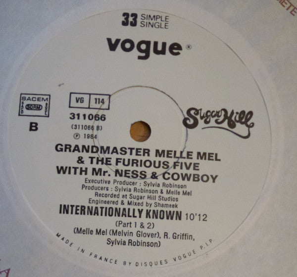 Grandmaster Melle Mel & The Furious Five : Beat Street / Internationally Known (12")