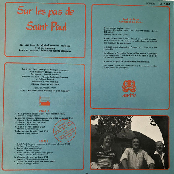 Jean Humenry - Marie-Antoinette Bassieux - Paul De Tarse : Sur Les Pas De Saint Paul (LP, Album)