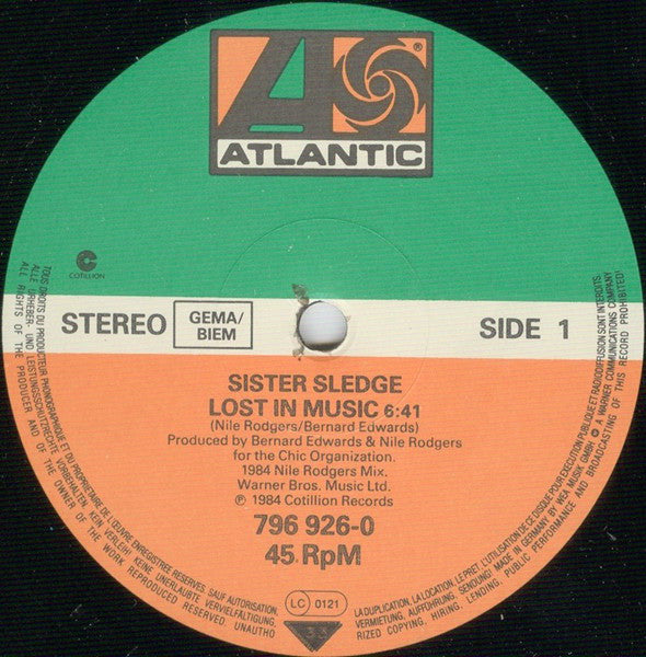 Sister Sledge : Lost In Music (12")