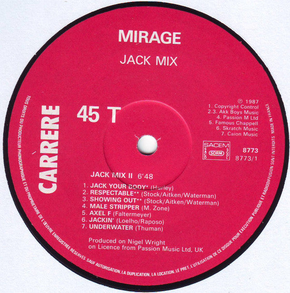 Mirage (12) : Jack Mix II (12", Maxi)
