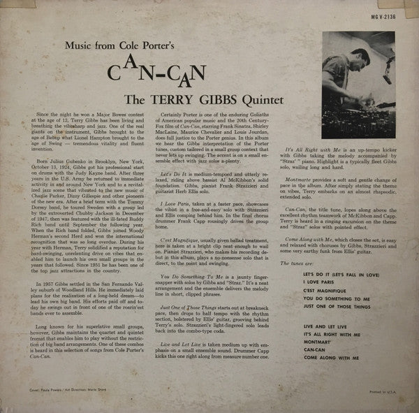 Terry Gibbs Quintet : Music From Cole Porter's Can-Can (LP, Mono)