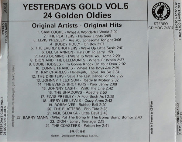Various : Yesterdays Gold Vol. 5 (24 Golden Oldies) (CD, Comp)