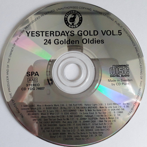 Various : Yesterdays Gold Vol. 5 (24 Golden Oldies) (CD, Comp)