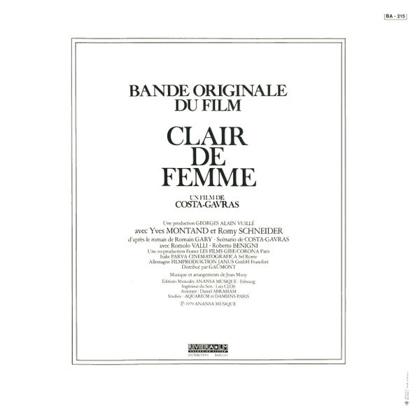 Jean Musy : Clair De Femme (LP, Album)