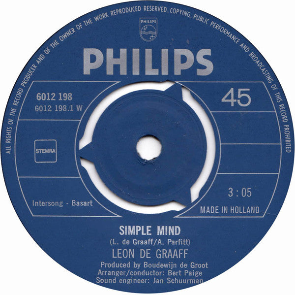 Leon de Graaff : Simple Mind / Other People Do (7", Single)