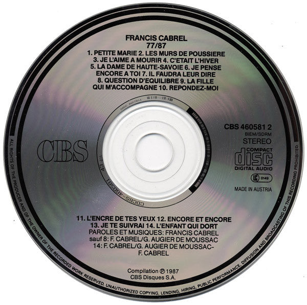 Francis Cabrel : Cabrel 77-87 (CD, Comp, RE)