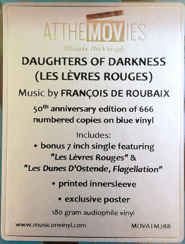 François De Roubaix : Daughters Of Darkness - Les Lèvres Rouges (Original Soundtrack) (LP, Album, Ltd, Num, RE, 180 + 7", Ltd, Num, RE, R)