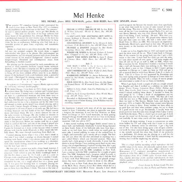 Mel Henke : Dig (LP, Album, Mono)