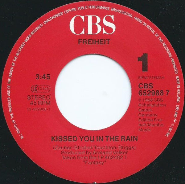 Münchener Freiheit : Kissed You In The Rain (7", Single)