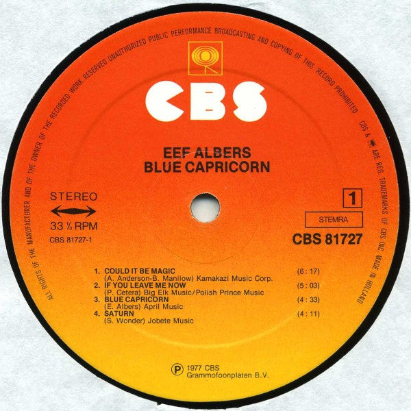 Eef Albers : Blue Capricorn (LP, Album)