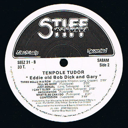 Tenpole Tudor : Eddie, Old Bob, Dick And Gary (LP, Album)