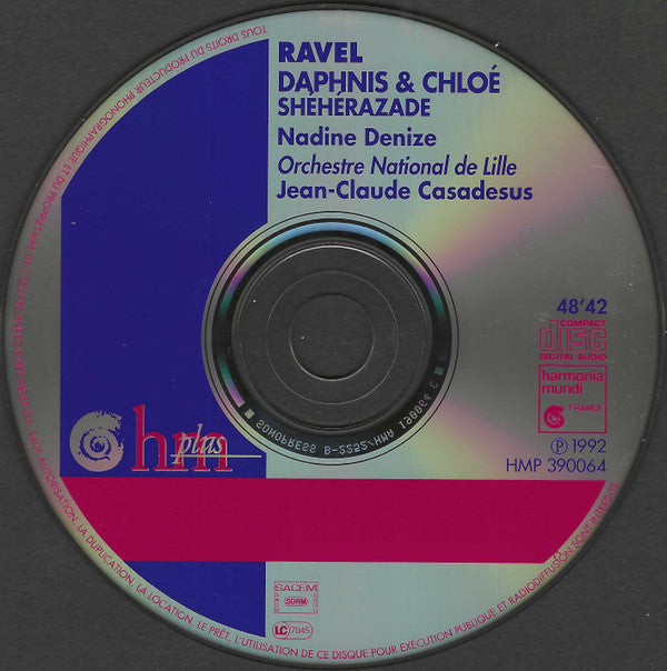 Maurice Ravel, Nadine Denize, L'Orchestre National de Lille, Jean-Claude Casadesus : Shéhérazade - Pavane Pour Une Infante Défunte - Mélodies Hébraïques - Daphnis Et Chloé (CD, RE, RP)
