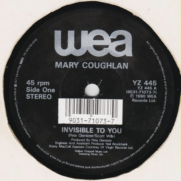 Mary Coughlan : Invisible To You (7")