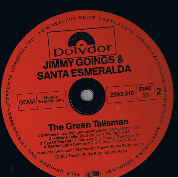 Jimmy Goings & Santa Esmeralda : Green Talisman (LP, Album)
