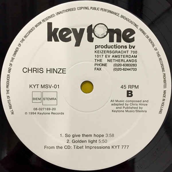 Chris Hinze : So Give Them Hope (12")