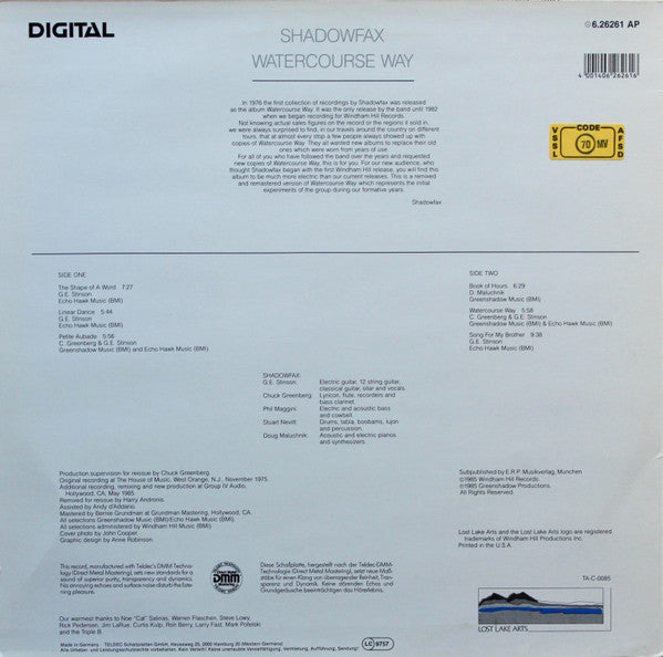 Shadowfax : Watercourse Way (LP, Album, RE)