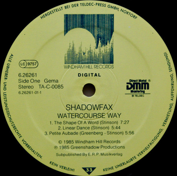 Shadowfax : Watercourse Way (LP, Album, RE)