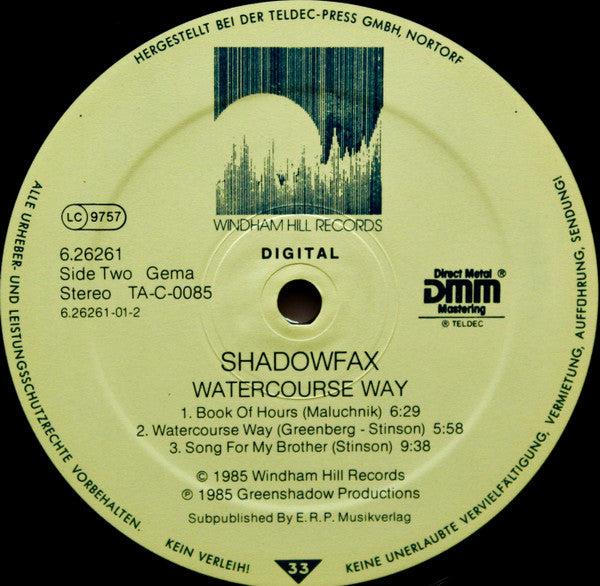 Shadowfax : Watercourse Way (LP, Album, RE)