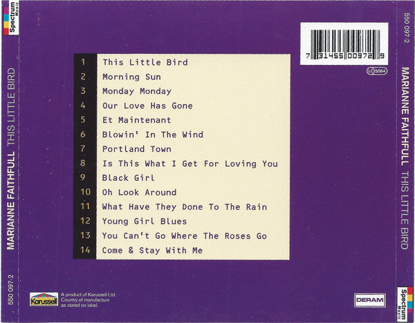Marianne Faithfull : This Little Bird (CD, Comp)