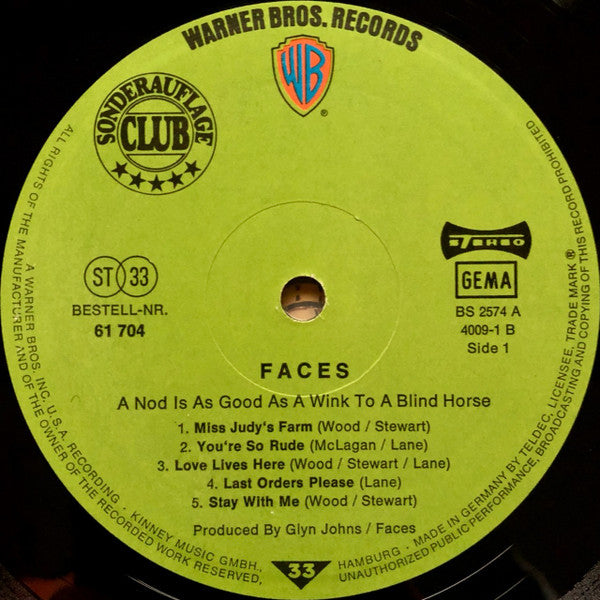 Faces (3) : A Nod Is As Good As A Wink...To A Blind Horse (LP, Album, Club)