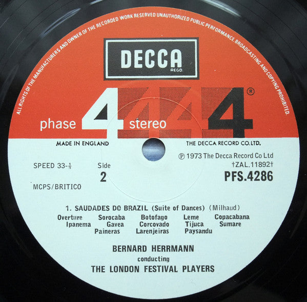 Erik Satie And His Friend Darius Milhaud, Bernard Herrmann Conducting The London Festival Players : Erik Satie And His Friend Darius Milhaud (LP, Album)