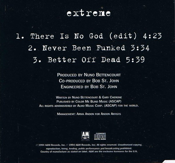 Extreme (2) : There Is No God (CD, Single)