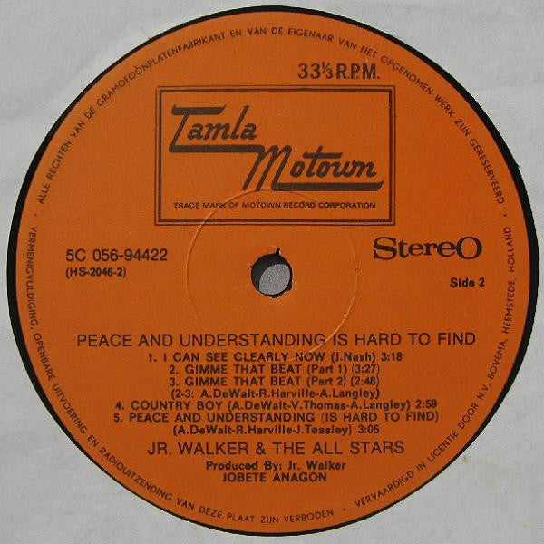 Jr. Walker & The All Stars* : Peace & Understanding Is Hard To Find (LP, Album)
