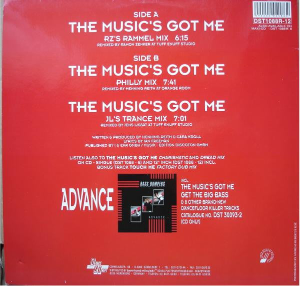Bass Bumpers : The Music's Got Me (Remixes) (12")