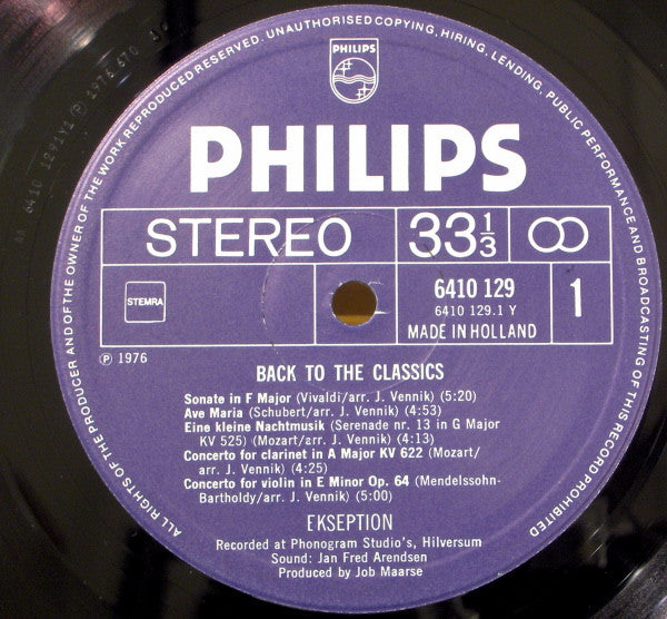 Ekseption : Back To The Classics (LP, Album)