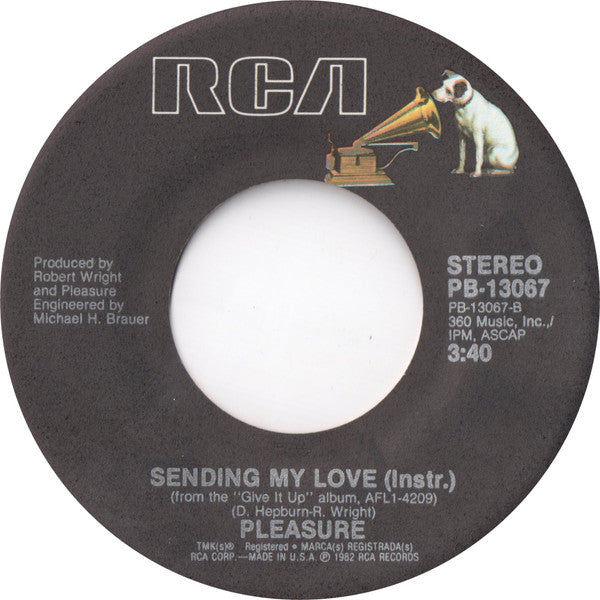 Pleasure (4) : Sending My Love (7", Single, Red)