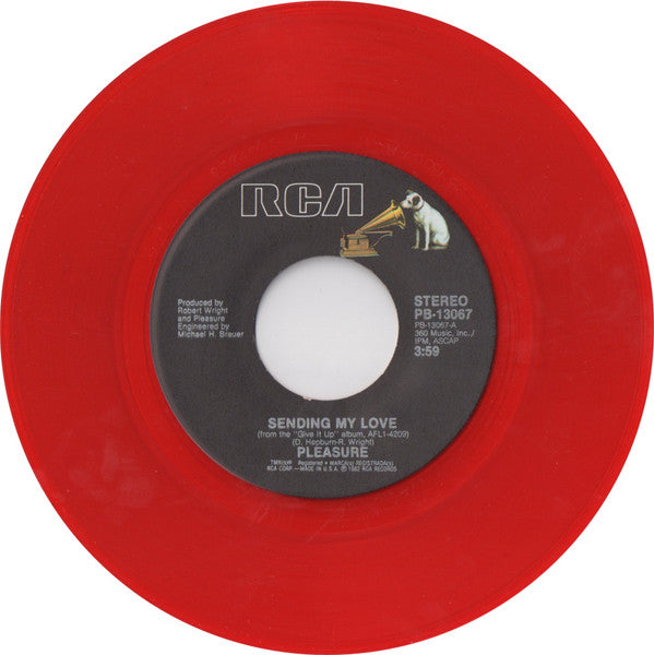 Pleasure (4) : Sending My Love (7", Single, Red)