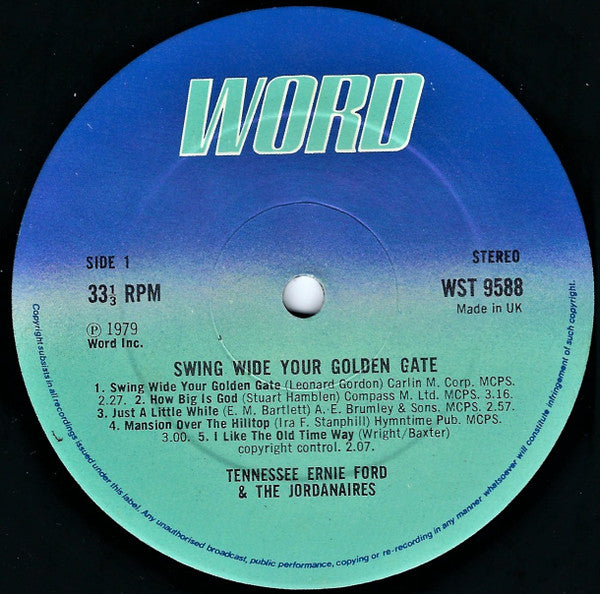 Tennessee Ernie Ford, The Jordanaires : Swing Wide Your Golden Gate (LP, Album)