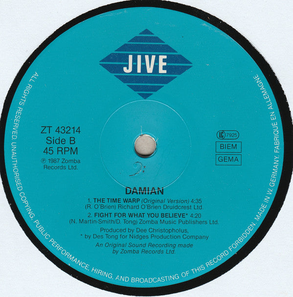 Damian : The Time Warp (12", Maxi)