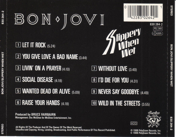 Bon Jovi : Slippery When Wet (CD, Album, RE, PMD)