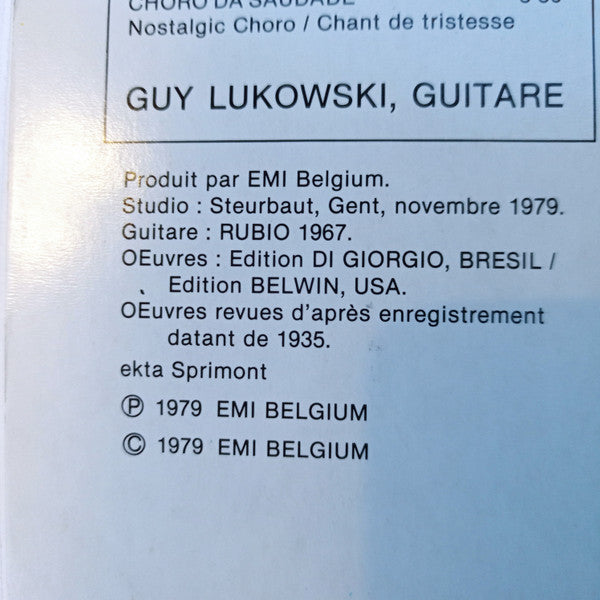 Guy Lukowski : Agustin Barrios Mangoré (LP)