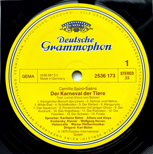 Camille Saint-Saëns - Wolfgang Amadeus Mozart / Alfons & Aloys Kontarsky - Wiener Philharmoniker - Karl Böhm : Carnaval Des Animaux / Eine Kleine Nachtmusik (LP, Album)