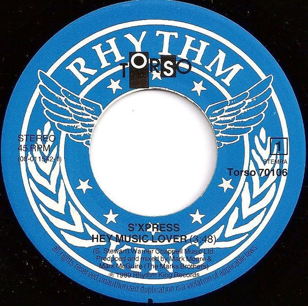 S'Express : Hey Music Lover (7", Single)