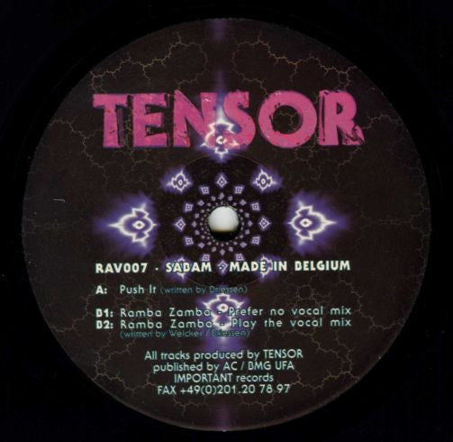 Tensor (2) : Push It / Ramba Zamba (12")