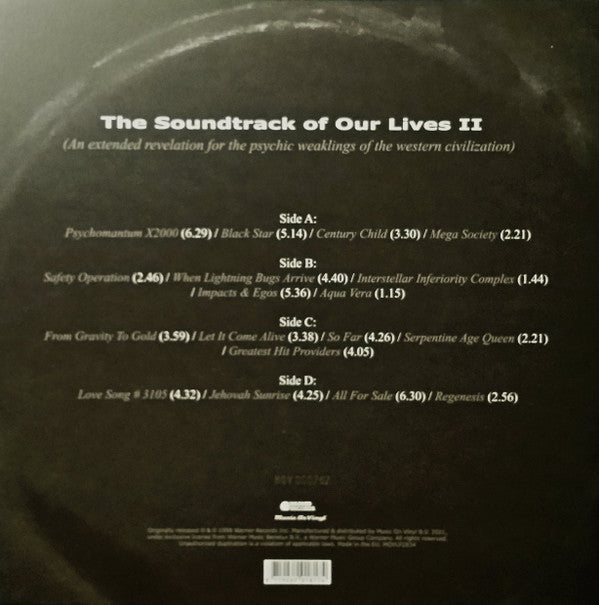 The Soundtrack Of Our Lives : An Extended Revelation For The Psychic Weakings Of Western Civilization (2xLP, Album, Num, Sil)