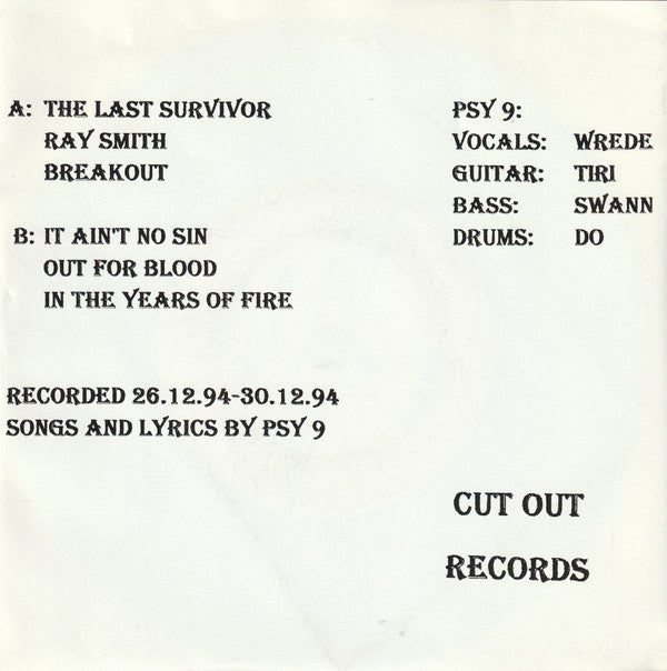 Psy 9 : The Years Of Fire (7")