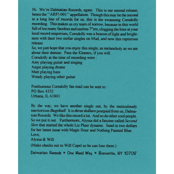 Corndolly : Afterschool Special With The Difference (7")