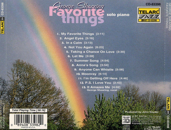 George Shearing : Favorite Things (Solo Piano) (CD, Album)