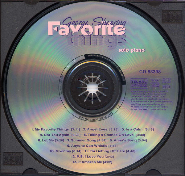 George Shearing : Favorite Things (Solo Piano) (CD, Album)