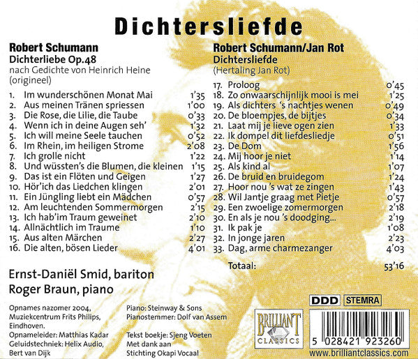 Robert Schumann / Jan Rot : Dichtersliefde (Naar Robert Schumann's Dichterliebe) (CD, Album)